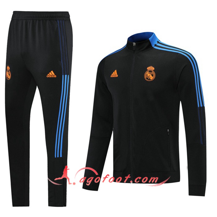 Ensemble Veste Survetement de Foot Real Madrid Noir 2021/2022
