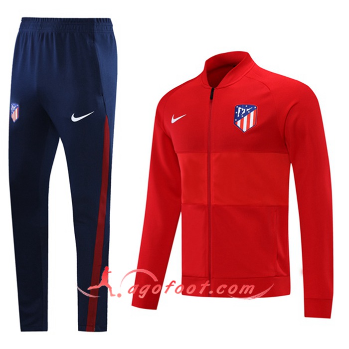 Ensemble Veste Survetement de Foot Atletico Madrid Rouge 2021/2022