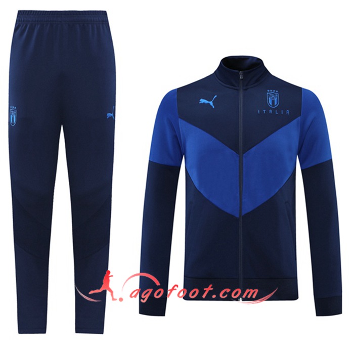 Ensemble Veste Survetement de Foot Italie Bleu Marine 2021/2022