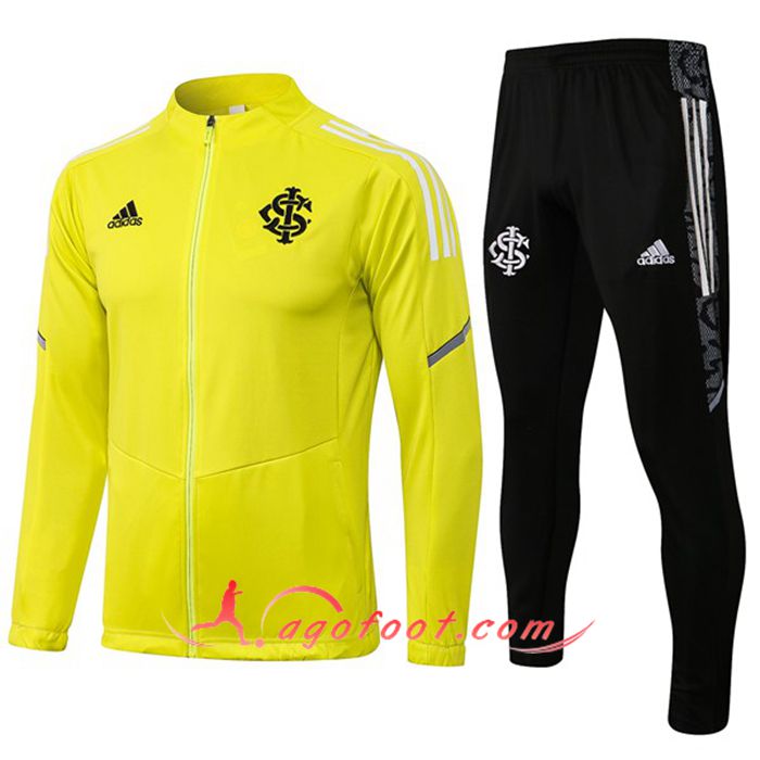 Ensemble Veste Survetement de Foot Bresil Jaune 2021/2022