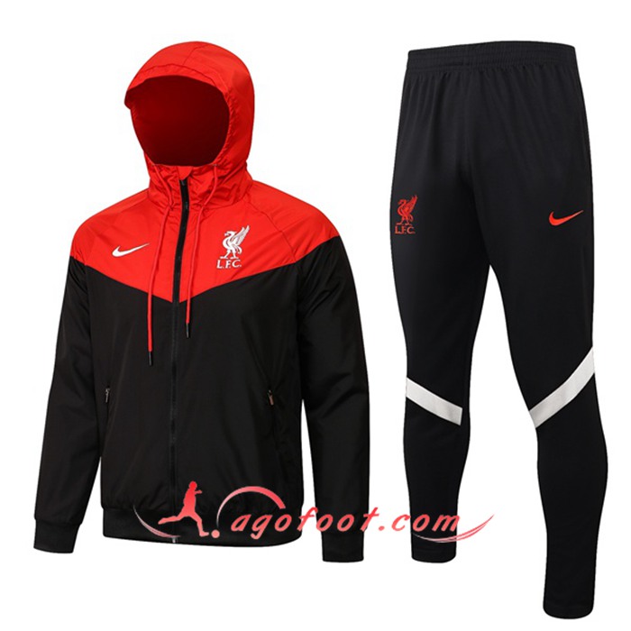 Ensemble Veste A Capuche Survetement FC Liverpool Rouge/Noir 2021/2022