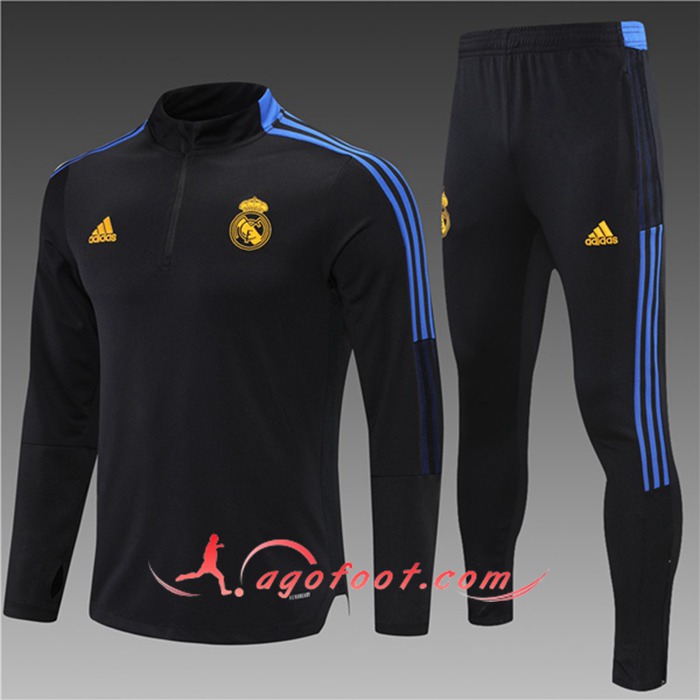 Ensemble Survetement de Foot Real Madrid Enfant Noir 2021/2022
