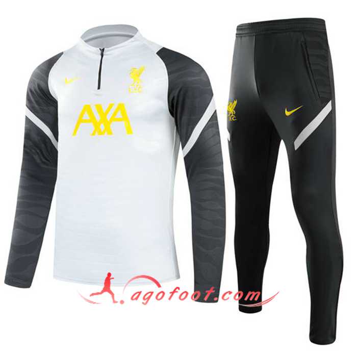 Ensemble Survetement de Foot FC Liverpool Enfant Blanc 2021/2022