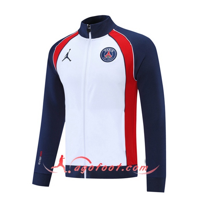 Nouveaux Veste Foot PSG Blanc/Bleu Marin 2021/2022