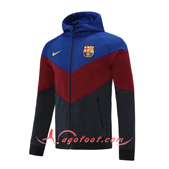 Nouveaux Veste A Capuche FC Barcelone Bleu/Marron 2021/2022