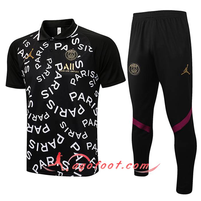 Ensemble Polo Jordan PSG + Pantalon Noir 2021/2022