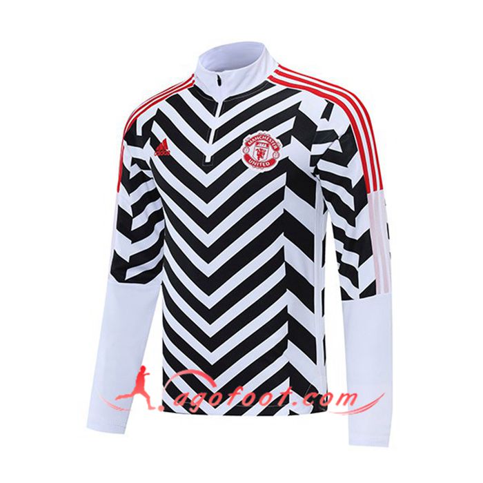 Sweatshirt Training Manchester United Blanc/Noir 2021/2022