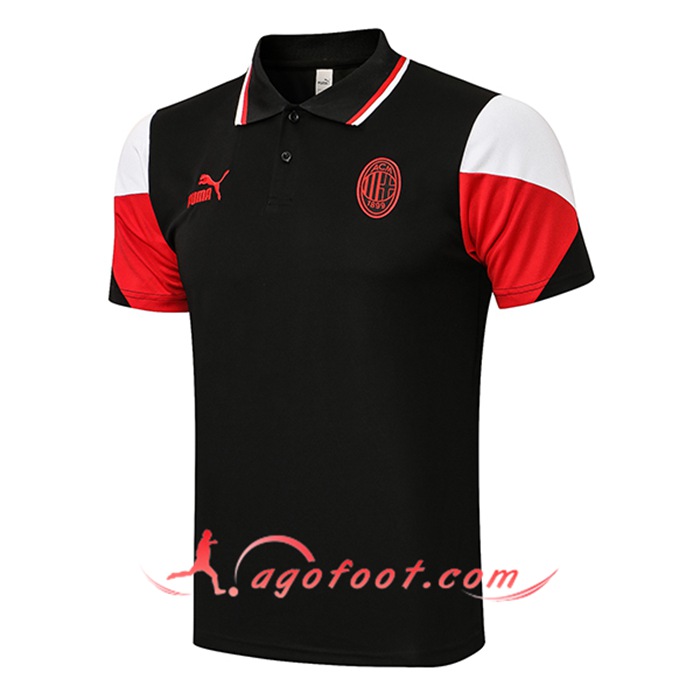 Polo Foot Milan AC Noir/Rouge 2021/2022