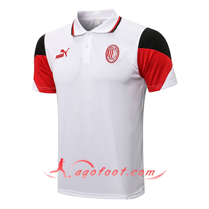 Polo Foot Milan AC Rouge/Blanc 2021/2022