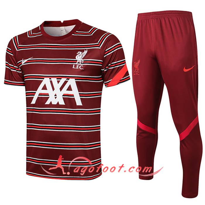 Ensemble Training T-Shirts FC Liverpool + Pantalon Rouge 2021/2022
