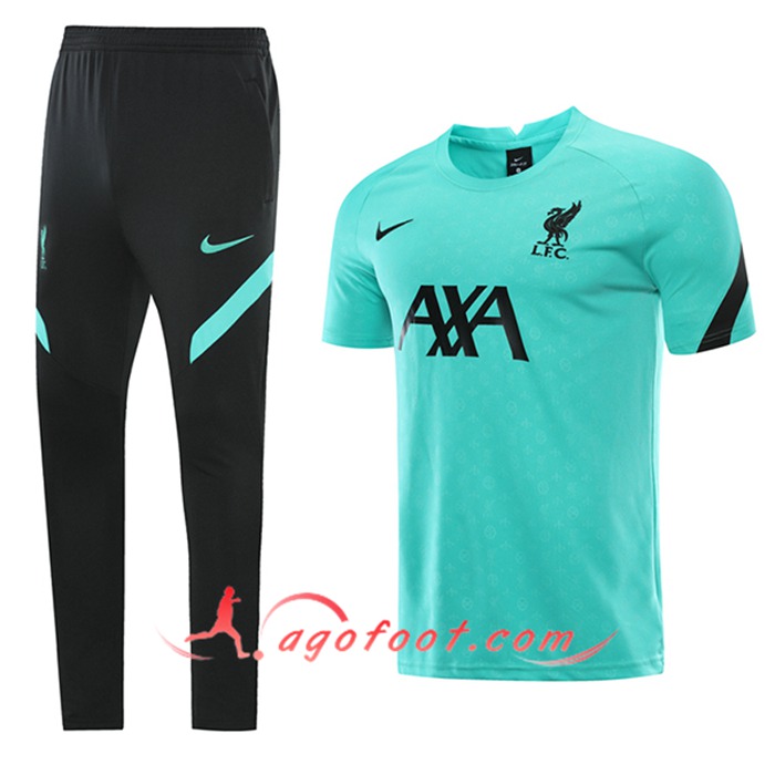 Ensemble Training T-Shirts FC Liverpool + Pantalon Vert 2021/2022