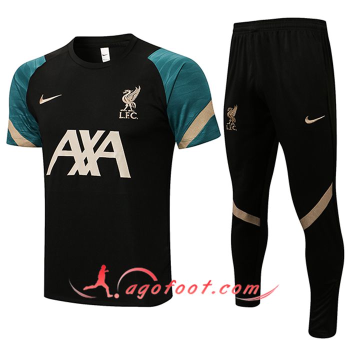 Ensemble Training T-Shirts FC Liverpool + Pantalon Noir 2021/2022
