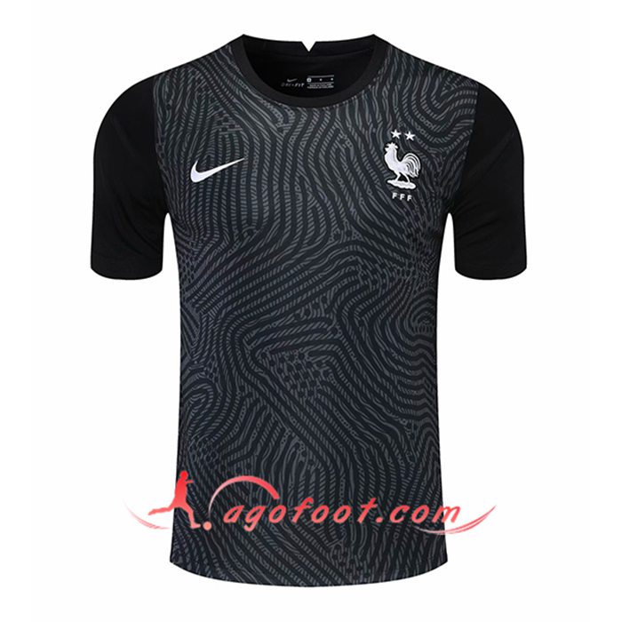 Maillot Equipe Foot France Gardien de But Noir 2020