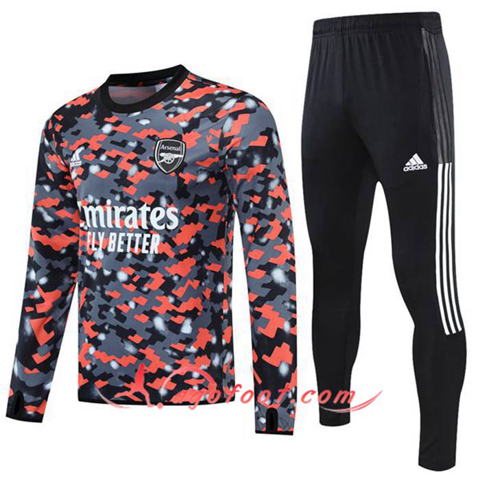 Ensemble Survetement de Foot Arsenal Gris/Rouge 2021/2022