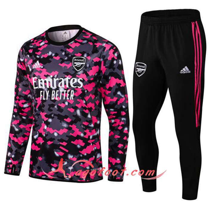 Ensemble Survetement de Foot Arsenal Gris/Rose 2021/2022