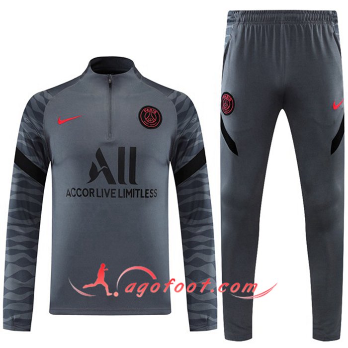 Ensemble Survetement de Foot Paris PSG Gris 2021/2022