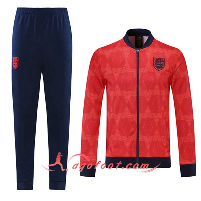 Ensemble Veste Survetement de Foot Angleterre Rouge 2021/2022