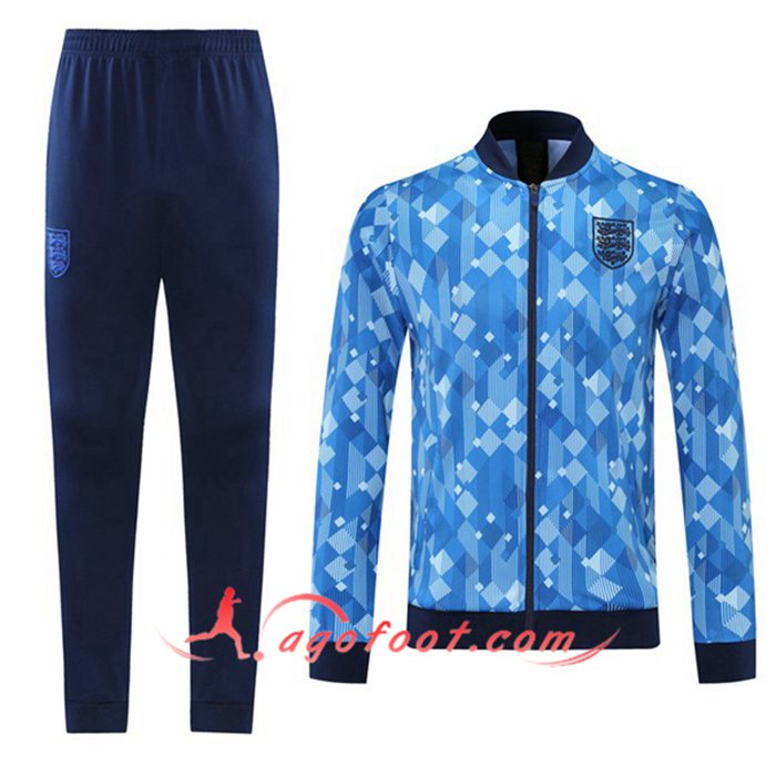 Ensemble Veste Survetement de Foot Angleterre Bleu 2021/2022