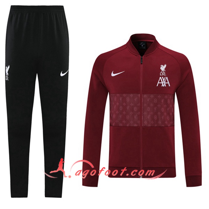 Ensemble Veste Survetement de Foot FC Liverpool Rouge 2021/2022 -1