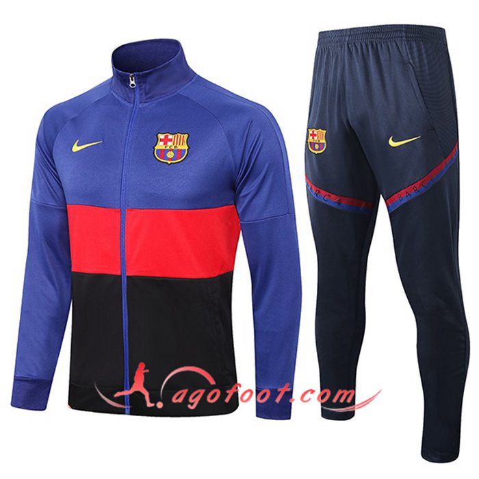 Ensemble Veste Survetement de Foot FC Barcelone Bleu/Rouge/Noir 2021/2022