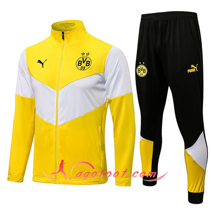 Ensemble Veste Survetement de Foot Dortmund BVB Jaune 2021/2022