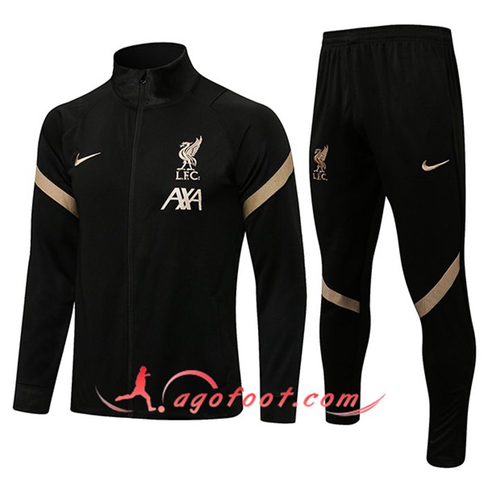 Ensemble Veste Survetement de Foot FC Liverpool Vert 2021/2022