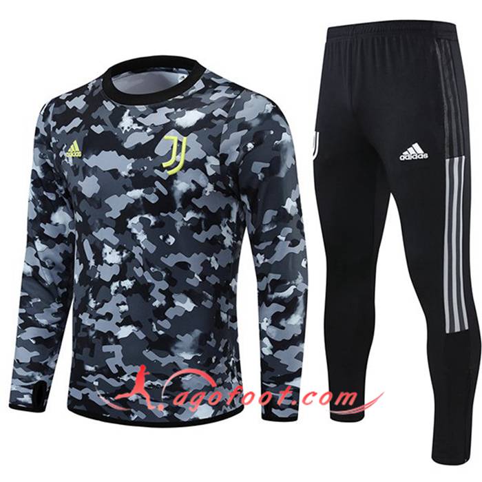 Ensemble Survetement de Foot Juventus Enfant Gris/Noir 2021/2022