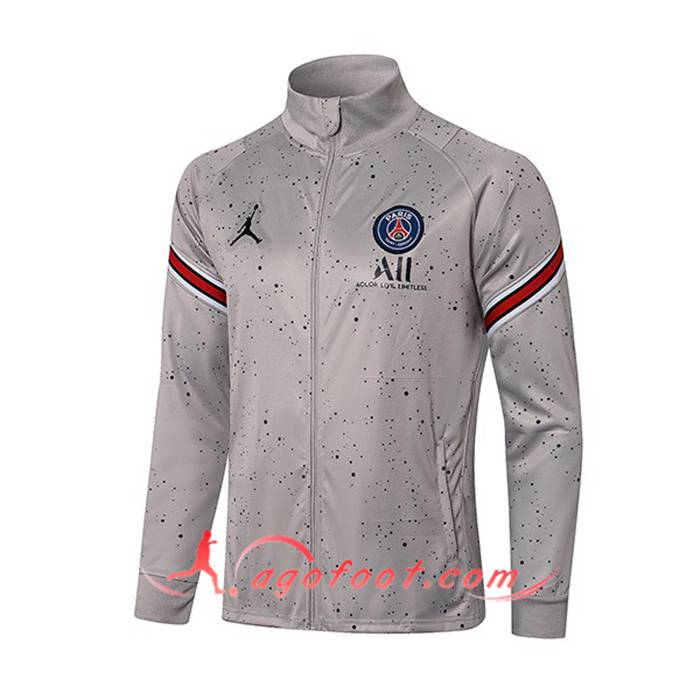 Nouveaux Veste Foot Jordan PSG Gris 2021/2022