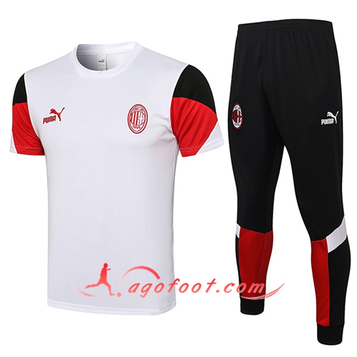 Ensemble Polo Milan AC + Pantalon Blanc 2021/2022