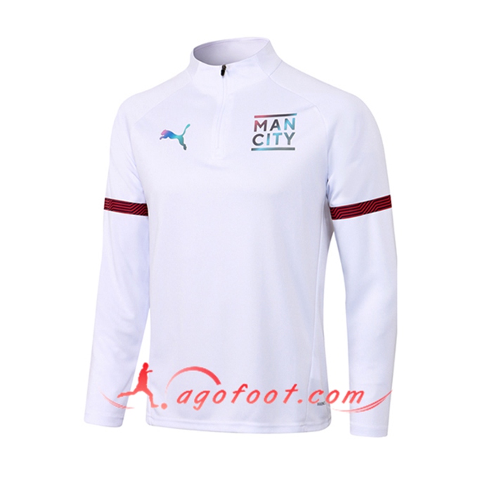 Sweatshirt Training Manchester City Blanc 2021/2022
