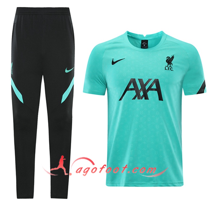 Ensemble Training T-Shirts FC Liverpool + Pantalon Vert 2021/2022