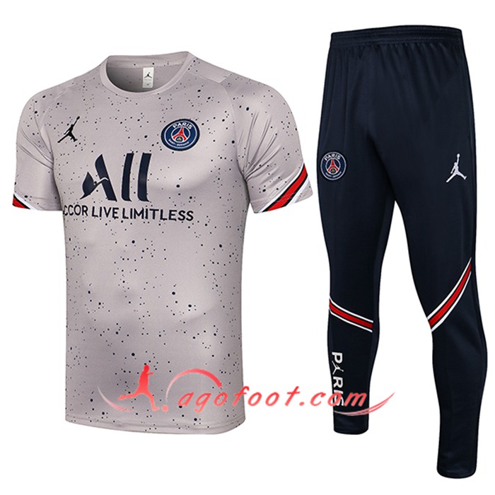 Ensemble Training T-Shirts Jordan PSG + Pantalon Gris 2021/2022
