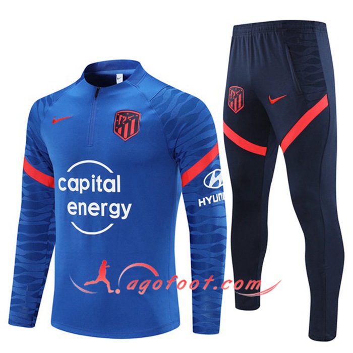 Ensemble Survetement de Foot Atlético Madrid Bleu 2021/2022