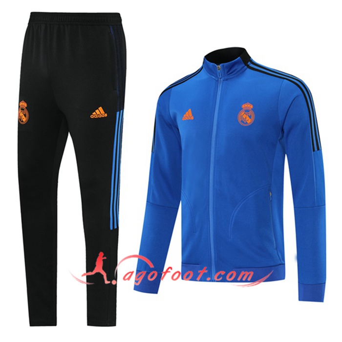 Ensemble Survetement de Foot - Veste Real Madrid Bleu 2021/2022 -1