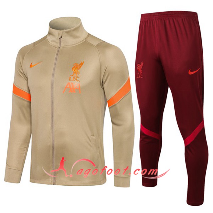 Ensemble Survetement de Foot - Veste FC Liverpool Jaune 2021/2022