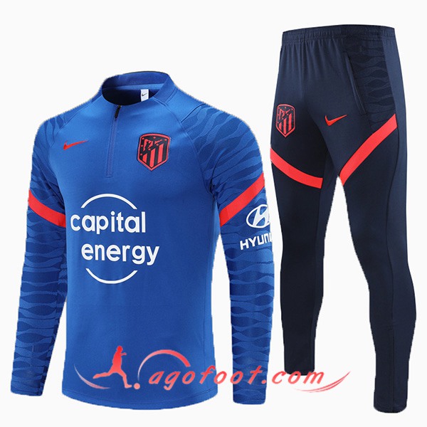 Ensemble Survetement de Foot Atletico Madrid Enfant Bleu 2021/2022