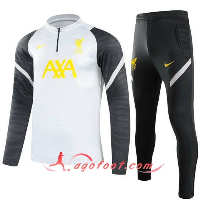 Ensemble Survetement de Foot FC Liverpool Enfant Gris 2021/2022