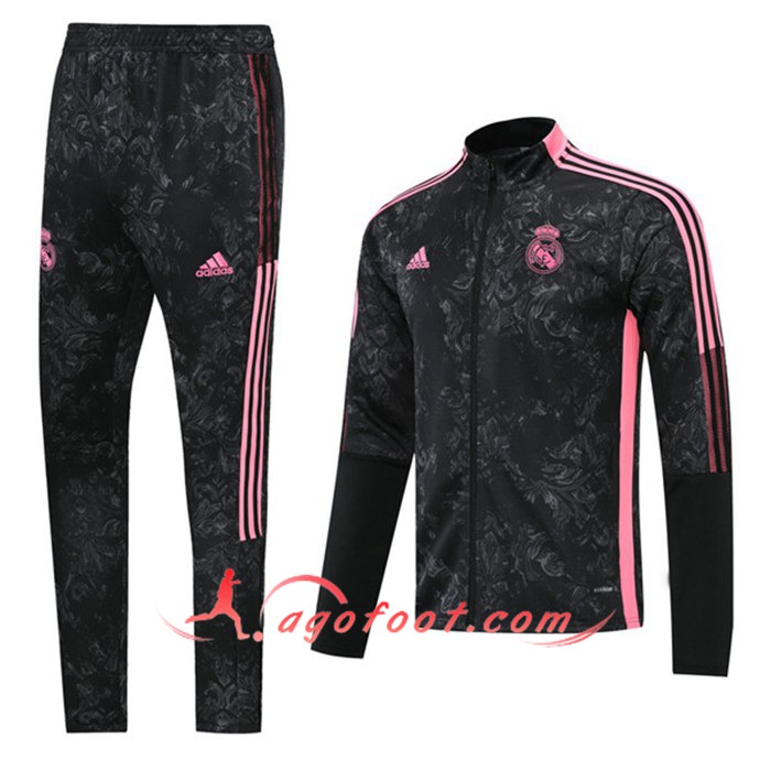 Ensemble Survetement de Foot - Veste Real Madrid Enfant Noir 2021/2022
