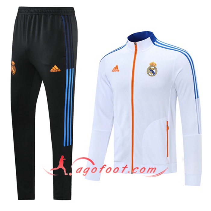 Ensemble Survetement de Foot - Veste Real Madrid Enfant Blanc 2021/2022