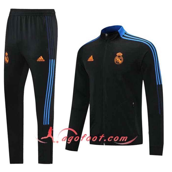 Ensemble Survetement de Foot - Veste Real Madrid Enfant Noir 2021/2022