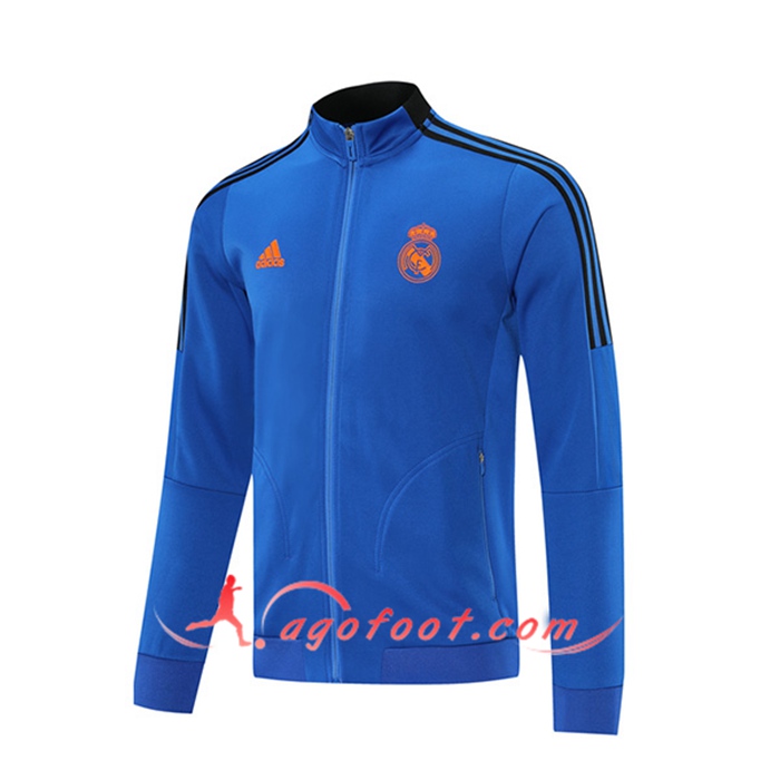 Nouveaux Veste Foot Real Madrid Bleu 2021/2022 -1