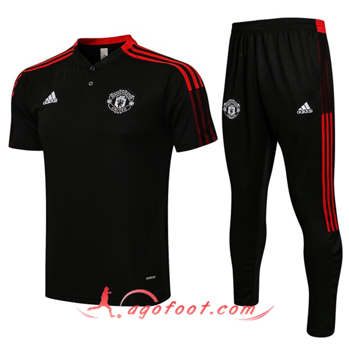 Ensemble Polo Manchester United + Pantalon Noir 2021/2022