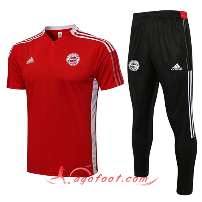 Ensemble Polo Bayern Munich + Pantalon Rouge/Blanc 2021/2022