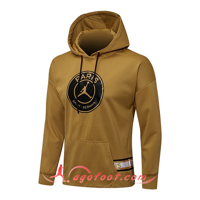 Sweatshirt Training Capuche Jordan PSG Jaune 2021/2022