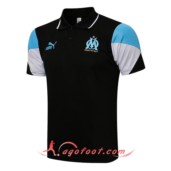 Polo Foot Marseille OM Noir/Bleu 2021/2022