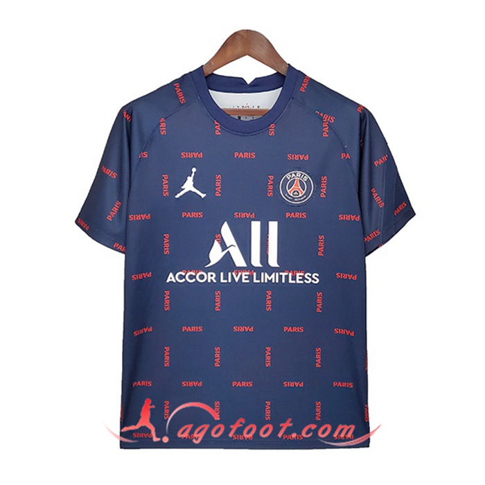 Training T-Shirts Jordan PSG Bleu Marin/Rouge 2021/2022