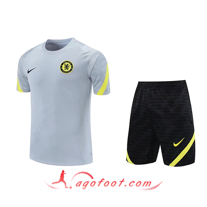 Ensemble Training T-Shirts FC Chelsea + Short Gris 2021/2022