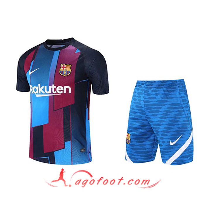 Ensemble Training T-Shirts FC Barcelone + Short Rouge/Bleu 2021/2022