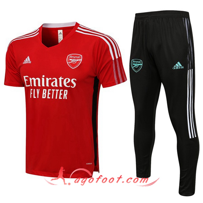 Ensemble Training T-Shirts FC Arsenal + Pantalon Rouge 2021/2022