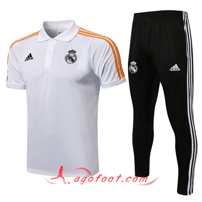 Ensemble Training T-Shirts Real Madrid + Pantalon Blanc 2021/2022